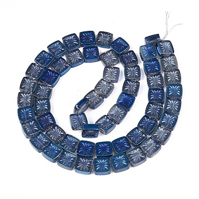 Electroplate Transparent Glass Beads Strands EGLA-N017-03E-1