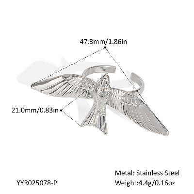 Stainless Steel Bird Cuff Rings for Women LZ3241-3-1