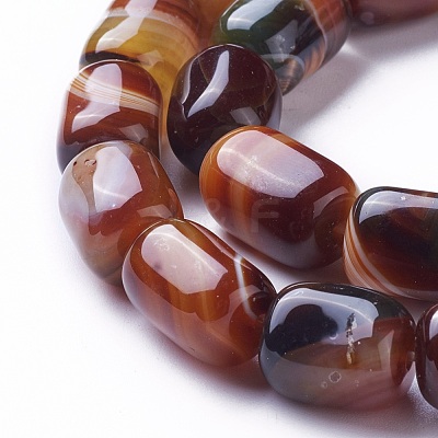 Natural Dyed Striped Agate/Banded Agate Beads Strands G-G775-B-07-1