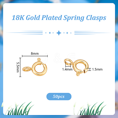 50Pcs Brass Spring Ring Clasps KK-PH0013-18-1