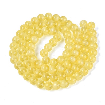 Transparent Glass Imitation Cat Eye Beads Strands GLAA-Q110-01C-17-1