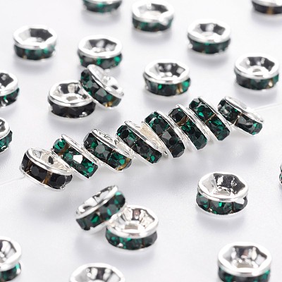 Brass Grade A Rhinestone Spacer Beads RSB037NF-12-1