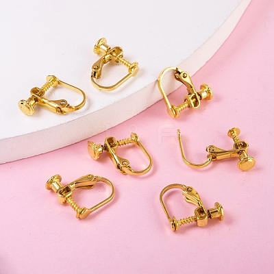 Brass Screw On Clip-on Earring Findings LS-KK-L164-02G-1