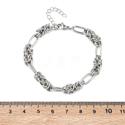 Unisex 304 Stainless Steel Byzantine Chains Bracelets BJEW-G790-06P-1
