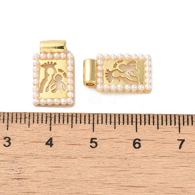 Rack Plating Brass & Acrylic Pearl Pendants KK-G488-05B-G-1