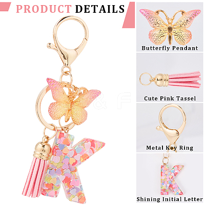 Zinc Alloy Tassel Keychain KEYC-WH20004-12O-1