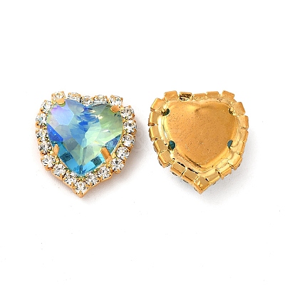 Moonlight Effect Heart Sew on Rhinestone RGLA-F079-01B-06-1