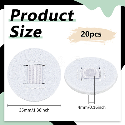 20Pcs Felt Hair Band Pads DIY-BC0015-58B-1