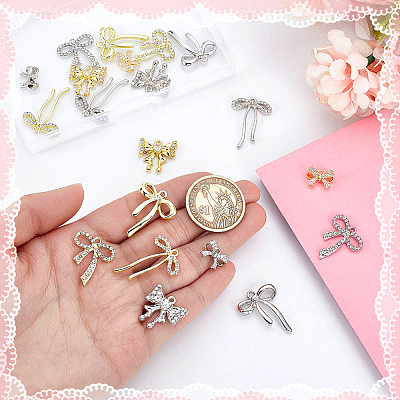 20Pcs 10 Styles Alloy & Brass Rhinestone Pendants FIND-GA0005-09-1