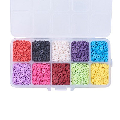 10 Colors Handmade Polymer Clay Beads CLAY-JP0001-01-4mm-1