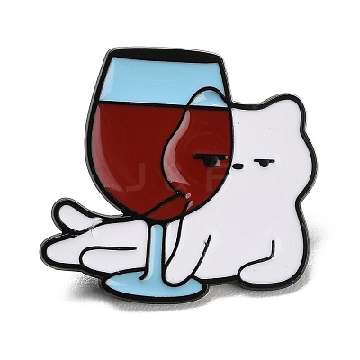 Drunk Cat Enamel Pins JEWB-I060-02EB-01-1