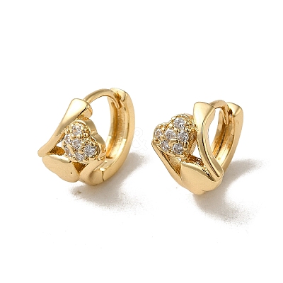KC Gold Plated Brass Micro Pave Cubic Zirconia Hoop Earring EJEW-L271-01KCG-08-1