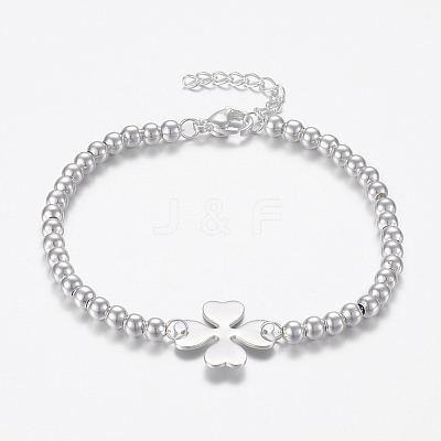 304 Stainless Steel Ball Chain Bracelets BJEW-I252-11S-1