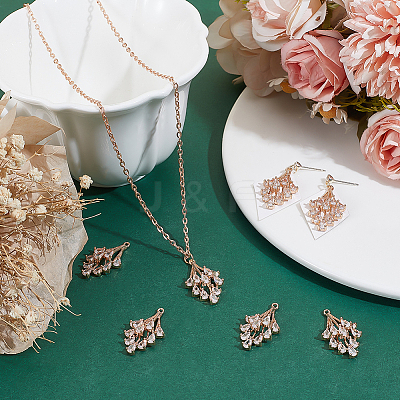 8Pcs Brass Micro Pave Cubic Zirconia Pendants KK-BC0014-68-1