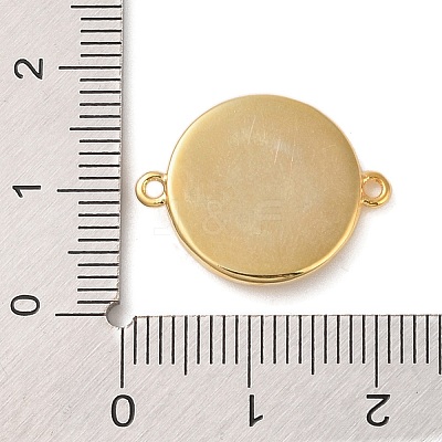 Rack Plating Brass Flat Round Connector Charms KK-P261-04P-1