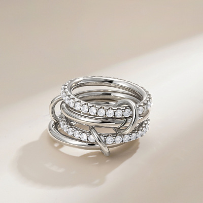 Brass Micro Pave Cubic Zirconia Finger Rings FS-WG6545E-11-1