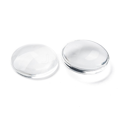 Transparent Glass Cabochons GGLA-R026-25mm-1