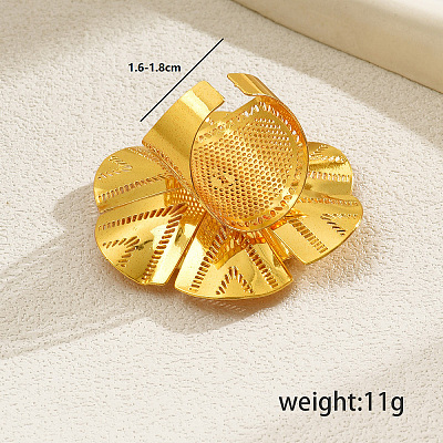 Luxurious Iron Hollow Flower Wedding Cuff Ring for Bride VO5692-1