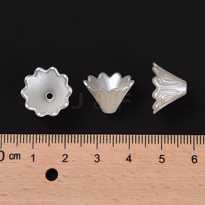 Multi-Petal Flower ABS Plastic Imitation Pearl Bead Caps X-OACR-R016-25-1