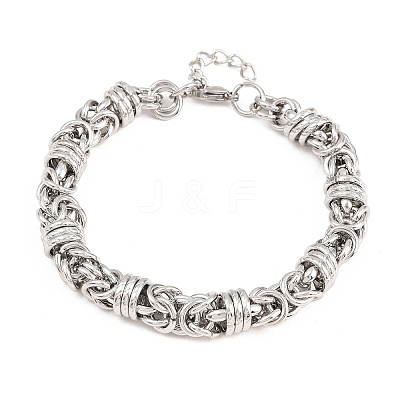 304 Stainless Steel Byzantine Chain Bracelets for Women Men BJEW-H643-09P-1
