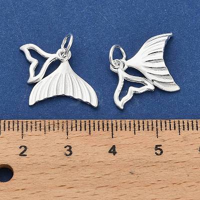 925 Sterling Silver Whale Tail Charms STER-P071-12S-1