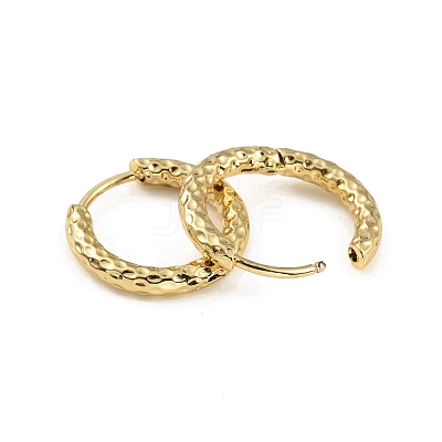 Ion Plating(IP) 304 Stainless Steel Grooved Hoop Earrings X-EJEW-M218-01B-G-1