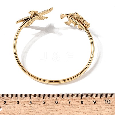 304 Stainless Steel Cuff Bangles BJEW-L719-03A-G-1