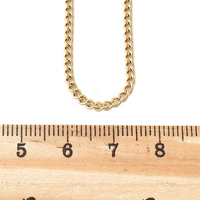 Unisex Casual Style 304 Stainless Steel Curb Chain Necklaces X-STAS-O037-54G-1