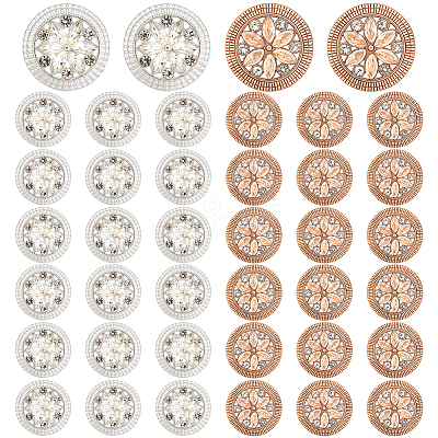 40Pcs 2 Colors Alloy Rhinestone Shank Buttons BUTT-ME0001-29-1