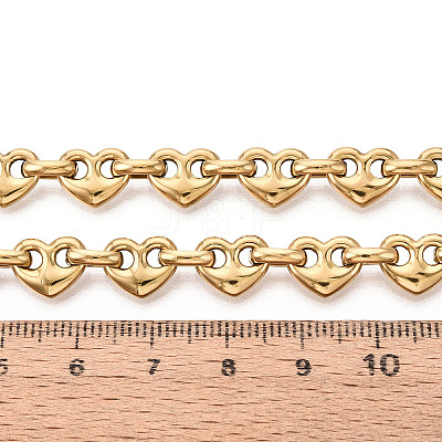 304 Stainless Steel Heart Link Chains CHS-Q009-03G-01-1