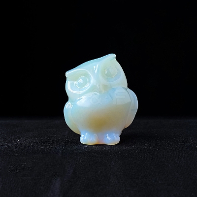 Opalite Carved Owl Figurines PW-WG13335-06-1