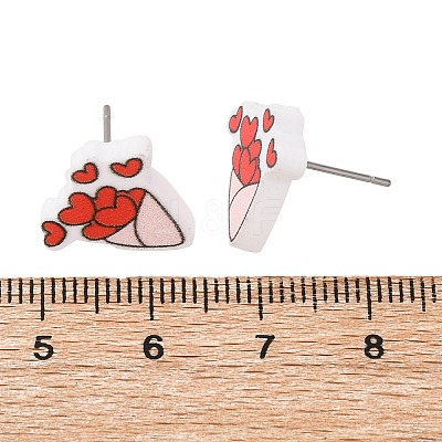 Wood Stud Earrings EJEW-M063-01D-1