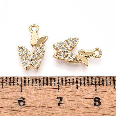 Brass Micro Pave Cubic Zirconia Pendants ZIRC-T016-25-1