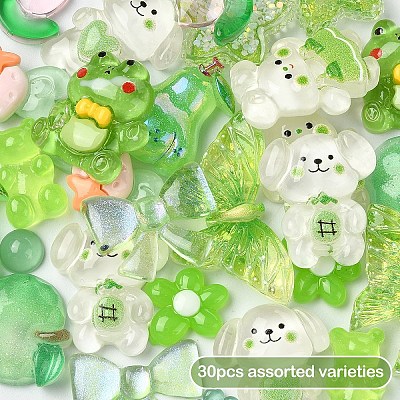 28Pcs 14 Styles Translucent Resin Cabochons CRES-YW0002-36C-1