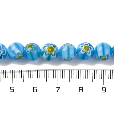 Handmade Millefiori Lampwork Beads Strands LAMP-G164-05H-1
