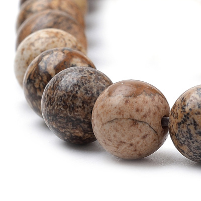 Natural Picture Jasper Beads Strands X-G-S259-27-10mm-1