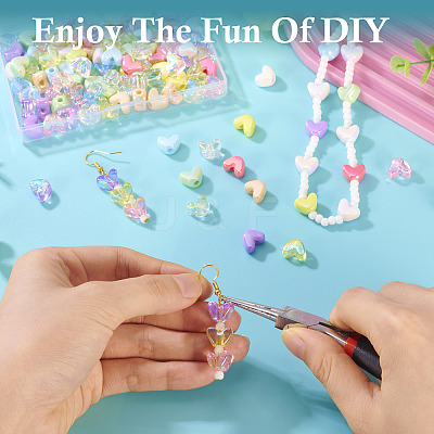 112Pcs 14 Styles UV Plating Transparent and Opaque Acrylic Beads MACR-TA0002-32-1