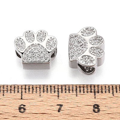 Brass Micro Pave Cubic Zirconia European Beads LS-ZIRC-T002-101-1