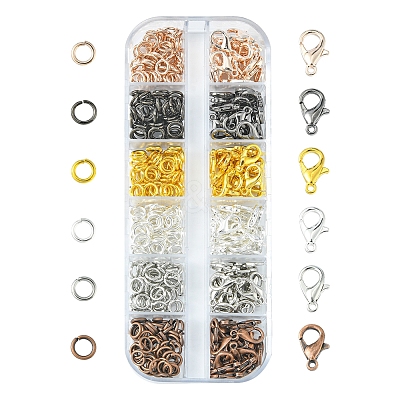 120Pcs 6 Color Zinc Alloy Lobster Claw Clasps DIY-FS0003-42-1