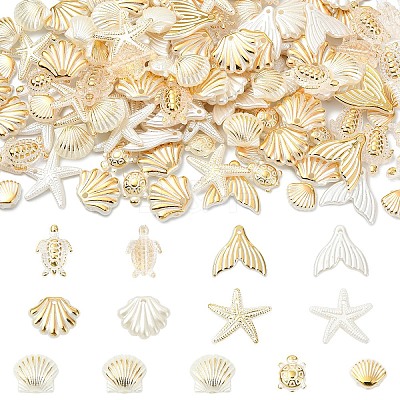240Pcs 8 Styles ABS Plastic Imitation Pearl Beads OACR-YW0004-46-1