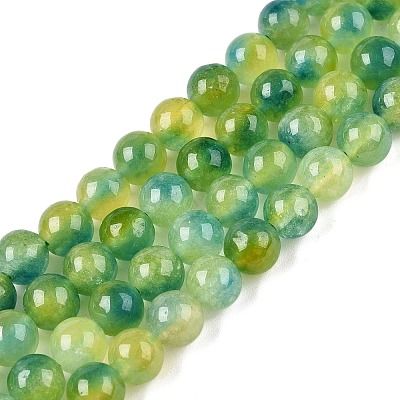Dyed Natural White Jade Beads Strands G-T138-6mm-210-26-1