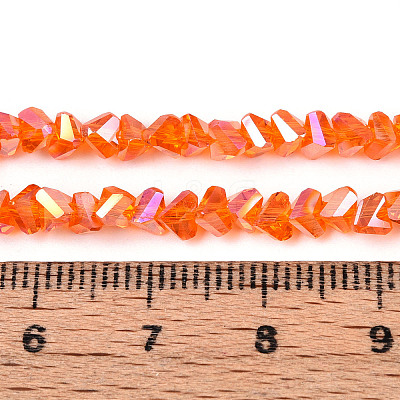 Electroplate Transparent Glass Beads Strands GLAA-N021-4mm-09-1