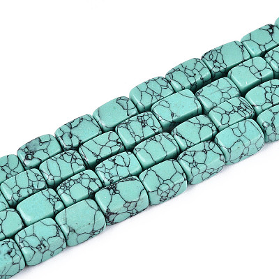 1 Strand Synthetic Turquoise Dyed Beads Strands G-FH0002-59A-1