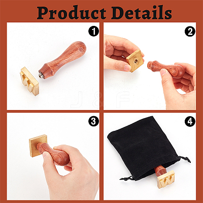 1Pc Golden Tone Brass Stamp Head DIY-OC0004-49W-1