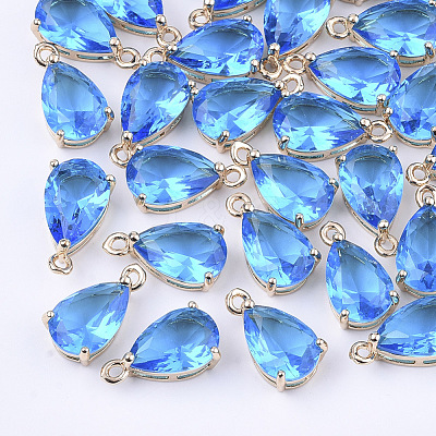 Transparent Glass Charms GLAA-T007-11B-1