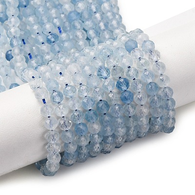 Natural Aquamarine Beads Strands G-A276-C09-4mm-01-1