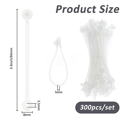 300Pcs PP Plastic Price Tag Chains FIND-FH0011-69B-1