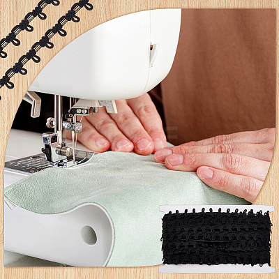 25 Yardss Polyester Elastic Button Looping Ribbons SRIB-WH0011-211B-1