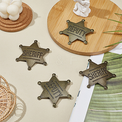 4Pcs 2 Colors Tibetan Style Alloy Brooches JEWB-FG0001-24-1