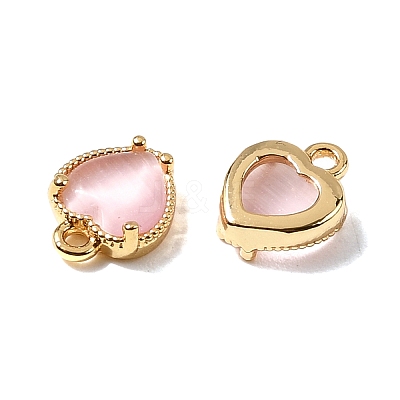 Heart Brass Charms KK-D024-02A-G-1